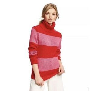 NWT Isaac Mizrahi Pink and Red Turtleneck XL